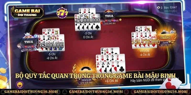 Bộ quy tắc quan trọng trong game bài mậu binh