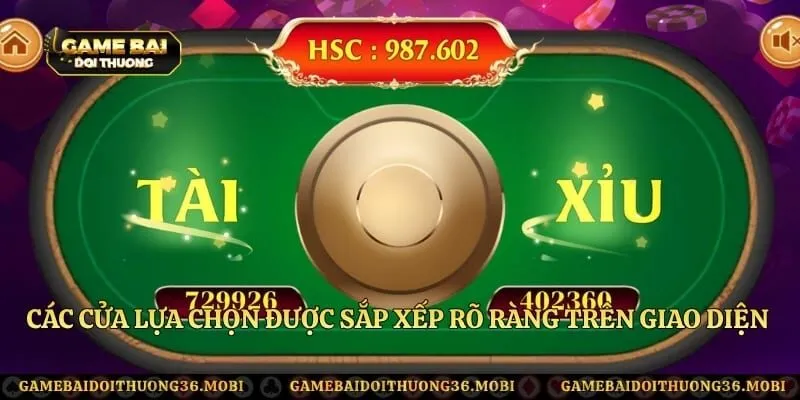 Các cửa lựa chọn được sắp xếp rõ ràng trên giao diện game