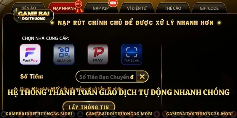 Hệ thống thanh toán giao dịch tự động nhanh chóng và an toàn