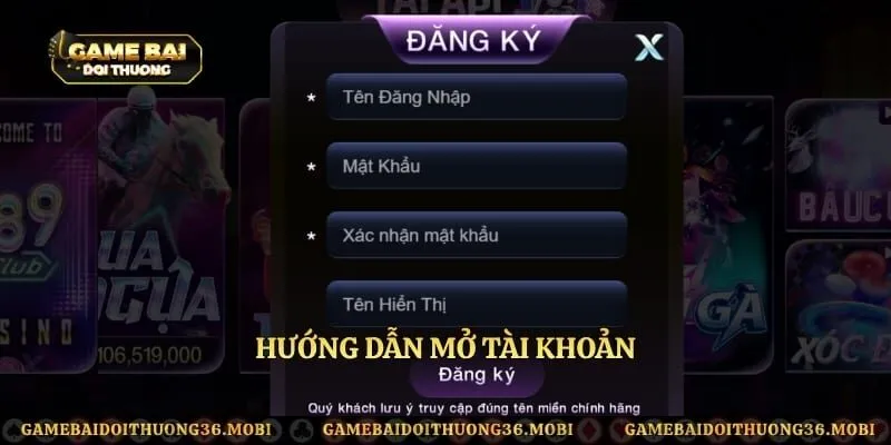 Hướng dẫn mở tài khoản