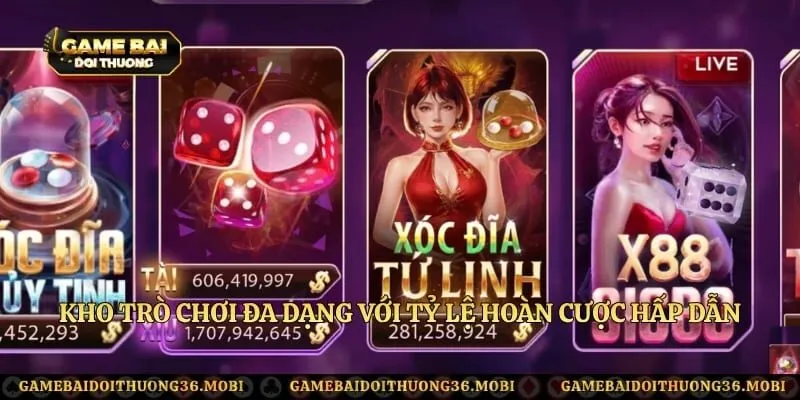 Kho trò chơi đa dạng với tỷ lệ hoàn cược hấp dẫn