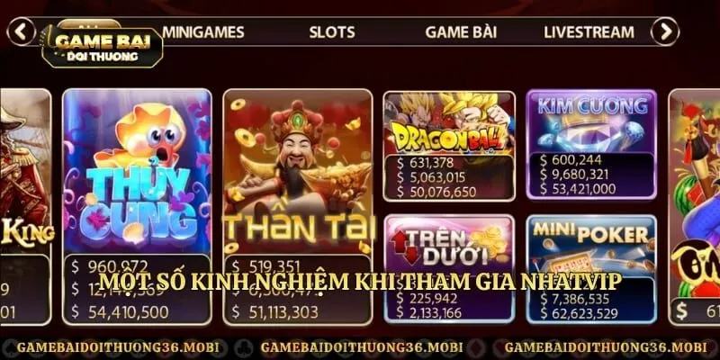 Một số kinh nghiệm khi tham gia Nhatvip