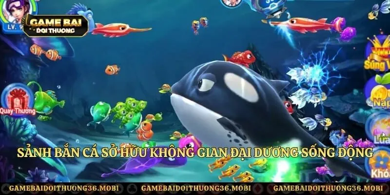 Sảnh bắn cá sở hữu không gian đại dương sống động